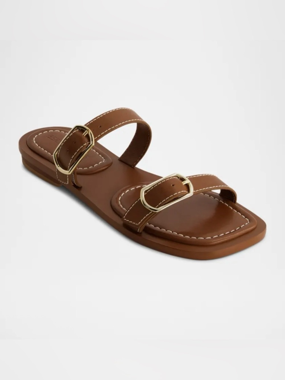 NEW Bernardo 1946 Arta Dual Buckle Slide Sandals Saddle size 8